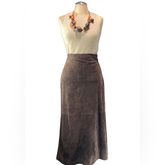 Preswick & Moore Dresses & Skirts - Preswick and Moore, Long, Suede Leather-Skirt Size 12